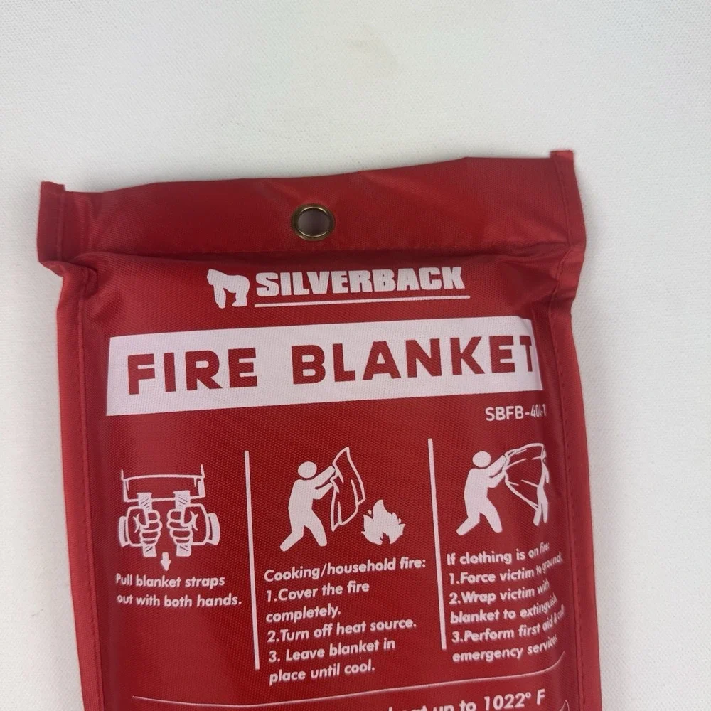 FIRE BLANKET, 40in x 40 in - Emergency Glass Fabric - NEW